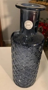 Vidrios San Miguel Spain 100% Recycled Glass Vase Blue 11” Tall - Picture 1 of 4