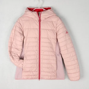 BARBOUR Puffer Jacket Womens UK 10 Pink Saltburn Quilt Fibre Down Hooded Outdoor - Picture 1 of 13