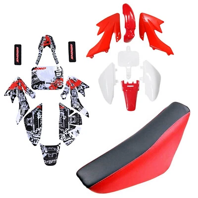 Kit de carrocería de plástico + calcomanías gráficas + asiento para CRF50 XR50 Pit Dirt Bike Atomik SSR Foto 1 de 4