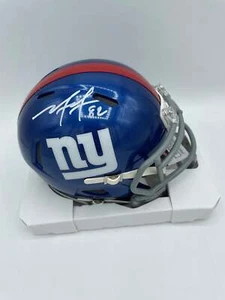 Mario Manningham Autographed NY Giants Speed Mini Helmet (JSA) - Picture 1 of 1