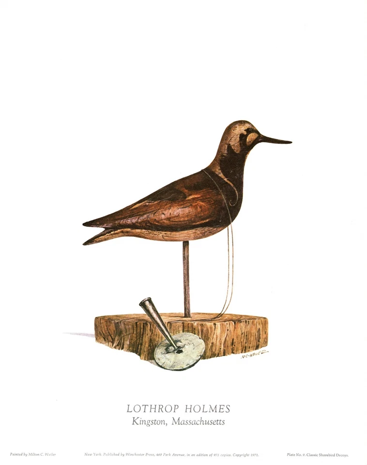 Shorebird Decoy Art Print LTD Ed. Lothrop Holmes Ruddy Turnstone Decoy 5946e - Image 1 of 2