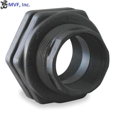 1/2" FNPT X 1/2" FNPT Bulkhead Tank Fitting Polypropylene, EPDM BANJO TF050 - Image 1 of 4