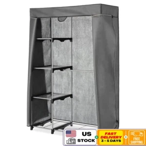 Heavy Duty PolyPro Cover Double Rod Closet Garment Rack Zippered Protector Black - Picture 1 of 10