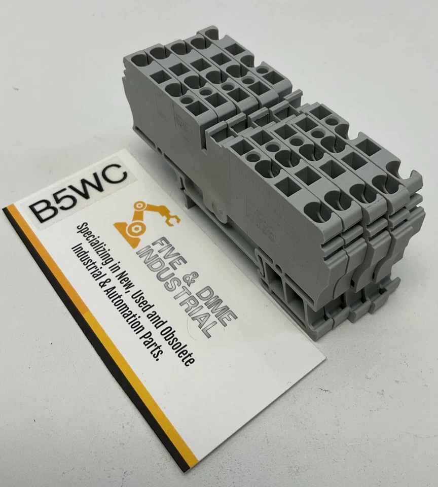 Allen Bradley 1492-L3Q  5-Pack Grey DIN Mount Terminal Block - Image 1 of 4