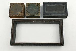 VTG Lot of Metal & Wood Fancy Ornate Border Letterpress Printing Printer Blocks - Picture 1 of 17