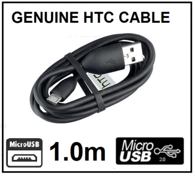Genuine HTC DC-M410 Micro-USB Charge Cable 1.0m for M7 M8 M9 Desire C L S M V X - Image 1 of 2