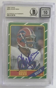 ANDRE REED 1986 TOPPS #388 BECKET AUTÉNTICO AUTÓGRAFO BAJO AUTOMÁTICO 10 - Imagen 1 de 2