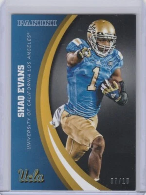 SHAQ EVANS 2015 PANINI UCLA COLLEGIATE #33 BLACK PARALLEL SERIAL #'D /10 - Image 1 of 2