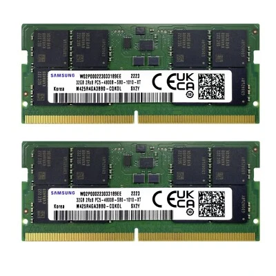 Samsung 64GB (2X 32GB) DDR5 4800MHz PC5-38400 Laptop Memory Ram M425R4GA3BB0-CQK - Image 1 of 4