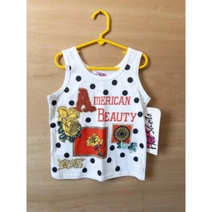 Hot Shots Vintage Tank Top American Beauty Polka Dot Sleeveless Size 7 - Picture 1 of 5
