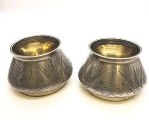 Seltene ästhetische Sterling Silber englische Salzkannen gemarkt auf Sockel 1884 Rw - Bild 1 von 7