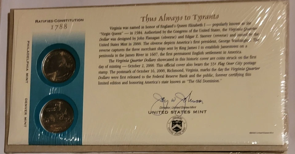 2001 Kentucky P&D State Quarter FIRST DAY COVERS - U.S. MINT  - Image 1 of 1