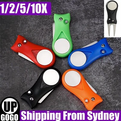 1-10X Golf Divot Repair Tool Ball Marker Repairer Pitch Magnetic Mark Blade Tool - image 1 of 4