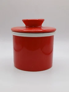 Butter Bell Keep Sweese Ceramic Red and White 4in - Picture 1 of 12