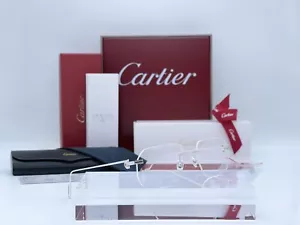 Occhiali Cartier Première Silver CT0113O 100% Genuine Frames Lunettes Brille - Foto 1 di 10