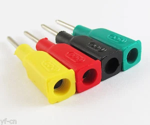 4 Colors DCC Copper 4mm Banana Female Jack to 2mm Pin Tip Head Test Probes Lot - Picture 1 of 4