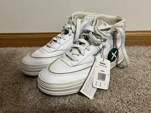 Reebok Club C Geo Mid White Dark Green Women's 10.5 - Picture 1 of 9