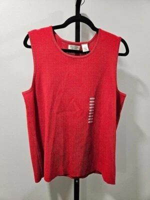 Camiseta sin mangas roja Laura Ashley para mujer talla 1X nueva con etiquetas City Office Foto 1 de 4