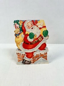 1940's Christmas Story Card “A Visit from St Nicholas”flocked - Picture 1 of 6