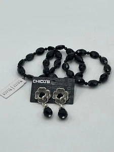 Bracciali Mercato Nero Casa Bianca 3 Orecchini Elasticizzati Chico Goccia Fiore Prezzo consigliato $66 - Foto 1 di 2