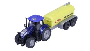 MAJORETTE FARM NEW HOLLAND T7.330 TRACTOR WITH TRAILER 8cm DIE CAST METAL MODEL - Bild 1 von 3