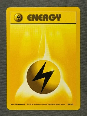 LIGHTNING ENERGY 100/102 Base Set Series Base Set Common Pokemon Card 1999 NM - Image 1 of 4