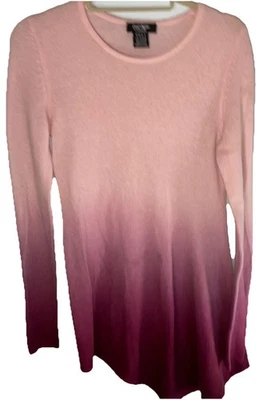 Womens Pink Ombre Cashmere Asymmetric Sweater Size Medium Fairy Lord Taylor - Image 1 of 4