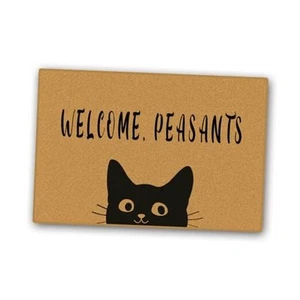 Funny Doormat,Black Cat Doormat Welcome Peasants Door mat Outdoor Entrance - Picture 1 of 7