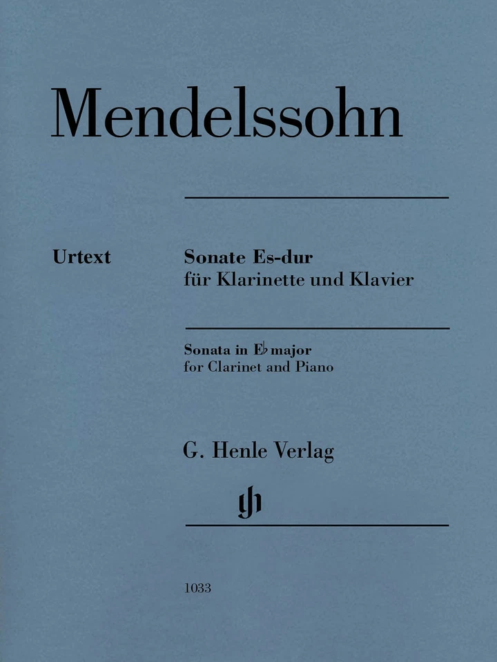 Mendelssohn Sonata E-flat Major Clarinet Piano Henle Urtext Sheet Music Book - Image 1 of 1