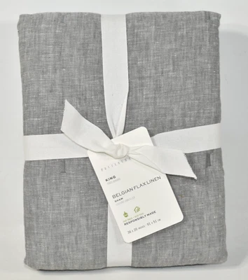 Pottery Barn бельгийский лен королевская подушка наволочка флагшток серый стеганый 20 x 36 новый - Изображение 1 из 4