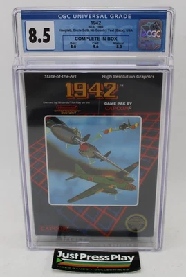 1942 HT Version Nintendo NES CIB CGC Graded 8.5 w/ 9.6 Cart! - Image 1 of 4