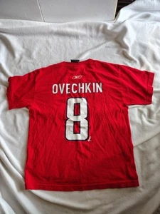 NHL Washington Capitals #8 Alexander Ovechkin T-Shirt Youth Sz Large Reebok  - Picture 1 of 7