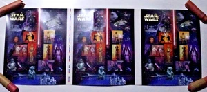 US 4143a-o STAR WARS UNCUT PRESS SHEET 3 PANES 45 STAMPS TUBE SHIPPED #1 - Picture 1 of 4