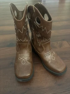 Wonder Nation Größe 12 Jungen Western Cowboystiefel braun Herbstbilder - Bild 1 von 6