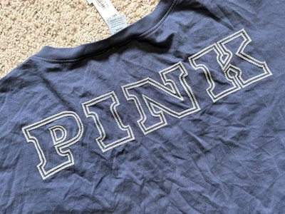 NWT PINK BY VICTORIA'S SECRET BACK LOGO 3/4 SLEEVE CAMPUS SHIRT TOP TEE - XXL - Image 1 of 3