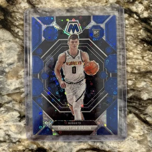2022-23 Panini Mosaic CHRISTIAN BRAUN Fastbreak Blue Disco Prizm Rookie #/85 RC - Picture 1 of 2