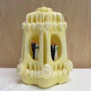 Vintage MCM Traditional Wedding Candle Cake Topper Bride & Groom - Picture 1 of 17