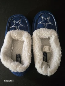 Damen-Cowboys Größe Medium 7-8 Faix Fell Dallas Hausschuhe blau & silber  - Bild 1 von 6