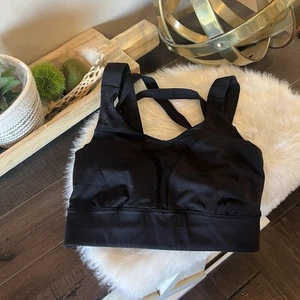 Lululemon Mesh Detail Bra Back High Support Sports Bra Black Size 6 #inv420 - Picture 1 of 4