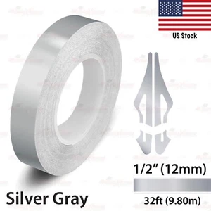 1/2" Vinyl Pinstriping Pin Stripe Styling Tape Decal Sticker 12mm SILVER GRAY - Picture 1 of 12