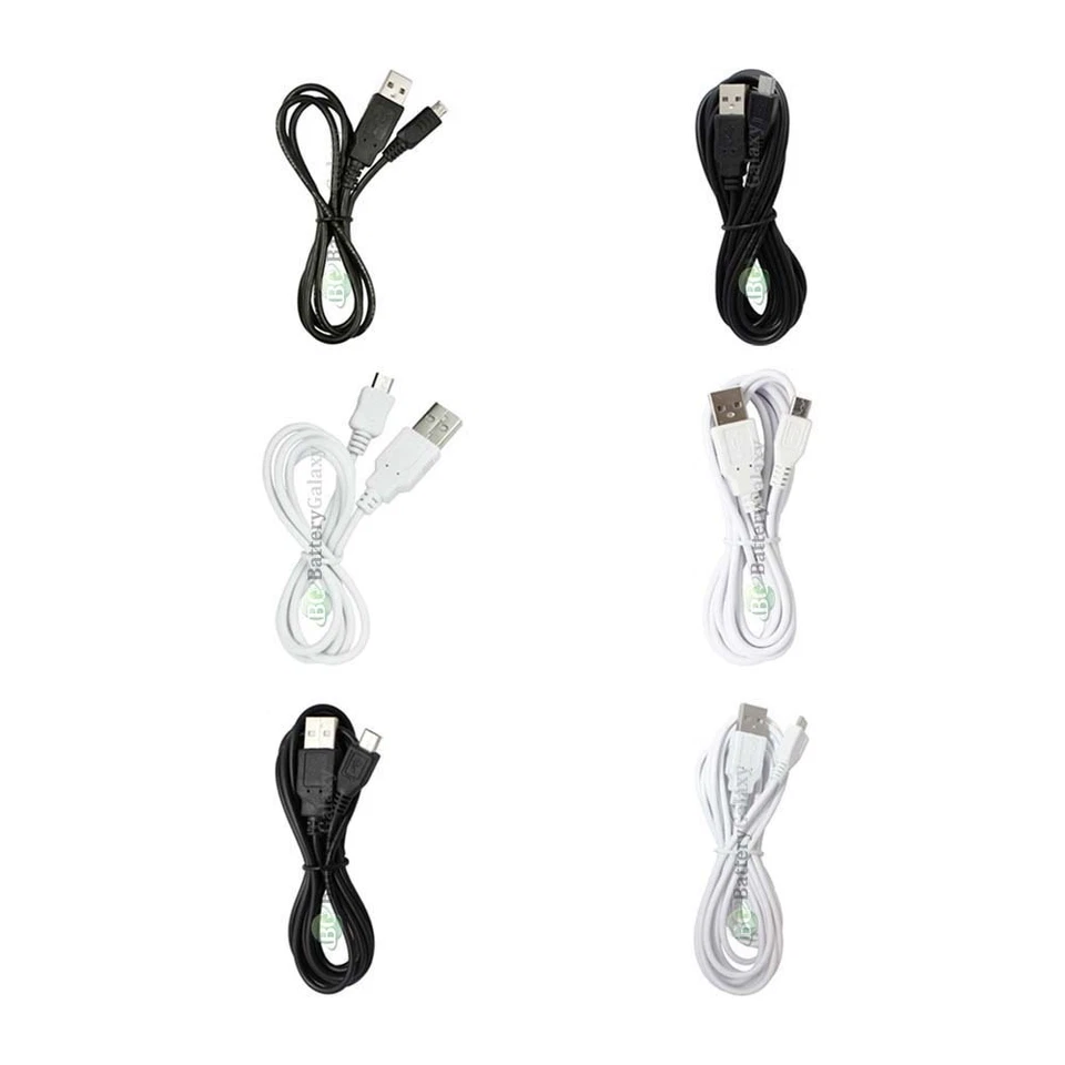 Lote de cable micro USB de 3 pies 6 pies 10 pies negro/blanco para teléfono celular Android Foto 1 de 1