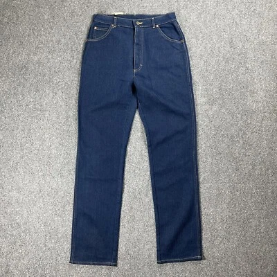 VINTAGE 70s Lee High-Waisted Dark Wash Denim Mom Jeans Union Made Women Size 16 - Image 1 of 4