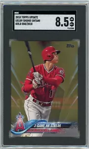 Topps Upps 2018 Shohei Ohtani Gold RC/2018 SGC 8,5 casi como nuevo #US189 3 horas de juego - Imagen 1 de 3