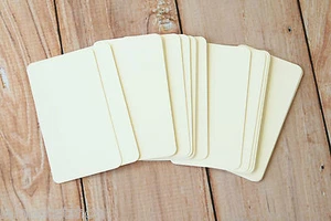 Linen Ivory Business Cards 50pc wedding craft name place cards thank you cards - Picture 1 of 5