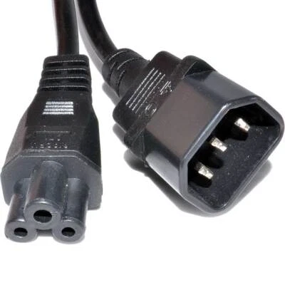 2M IEC Stecker C14 Zu Klee Blatt C5 Konverter Adapter Stromkabel Netz Zu Laptop - Bild 1 von 4