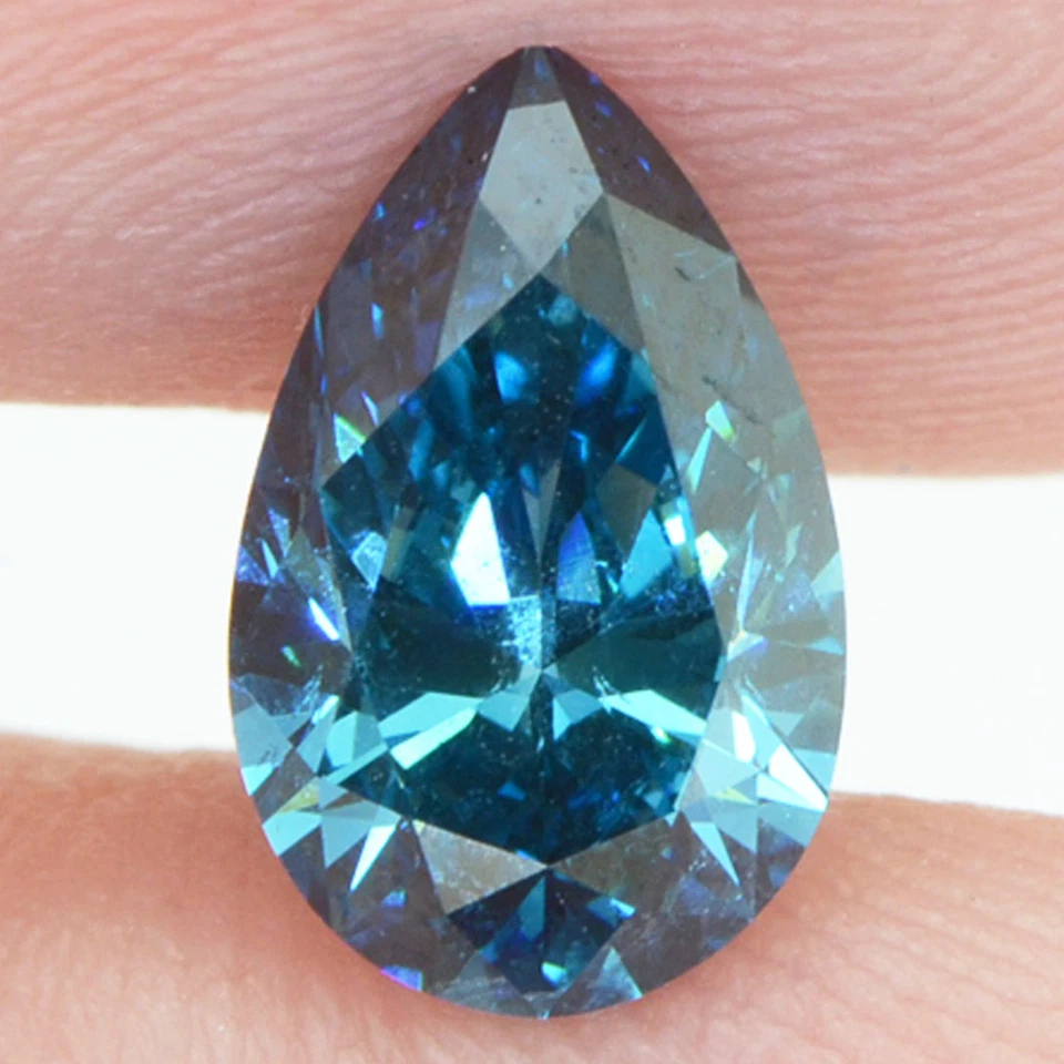 Pear Shape Diamond Fancy Blue Color Loose Real 1.02 Carat VS2 Natural Enhanced - Image 1 of 4