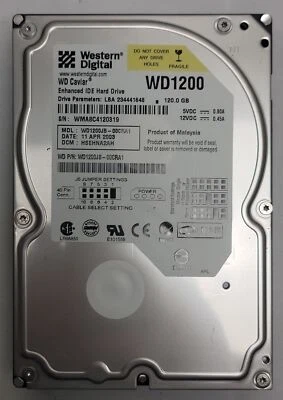 Western Digital WD1200JB-00CRA1 HDD, 120 GB , IDE/ATA/ATAPI-5 - Tested w/pics - Image 1 of 4