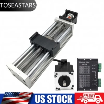 Nema23 Linear CNC Slide Table Motion System Motor kit 60kg Load 100-300mm stroke - Image 1 of 4