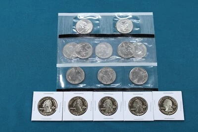2002 State Quarter PDS Set  Proofs with BU P&D! 15 Coins! TN OH LA IN MS! M624 - Image 1 of 3