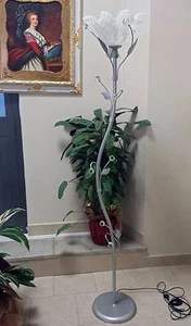 Piantana lampada da terra ferro battuto moderno murano sfere design svarovski - Imagen 1 de 5